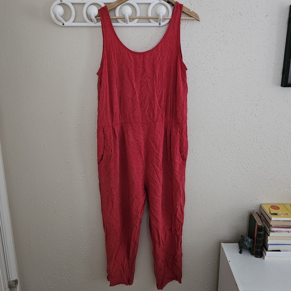 Anthropologie Saturday Sunday Red Jumpsuit